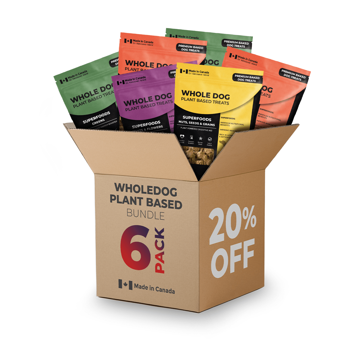 WholeDog Plant Based - 6 Pack Bundle - Foley Dog Treat Company