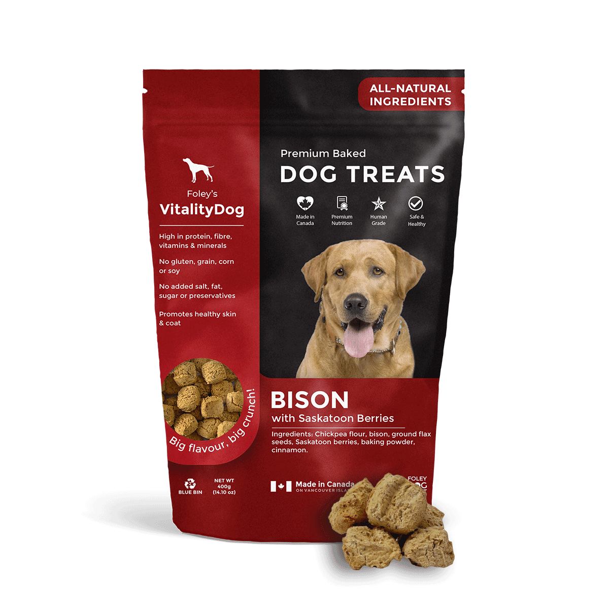 Bison with Saskatoon Berries - Foley Dog Treat Company